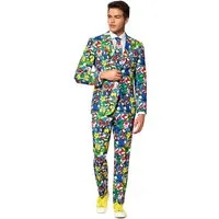 Opposuits Partyanzug Super Mario Partyanzug Karneval Faschingskostüm -, Super Mario, super Anzug, super bunt.