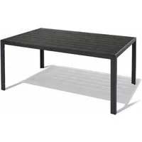 Mojawo Küchentisch Gartentisch Esstisch Aluminium anthrazit / schwarz L150xB90xH74cm