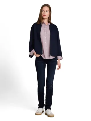 Tom Tailor - blouse with dobby fabric preppy plum dobby - Gr. - 36