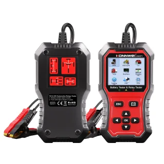 KONNWEI KW371 2 in 1 Car Battery Tester Relay Tester 4/5 Pin 6V 12V 24V Fault Data Printing Start Test Charging Scan Too
