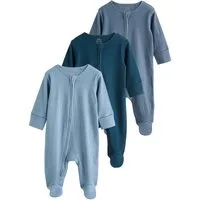 Next Schlafoverall 3er-Pack Babystrampler Zwei-Wege-Reißverschluss (3-tlg)