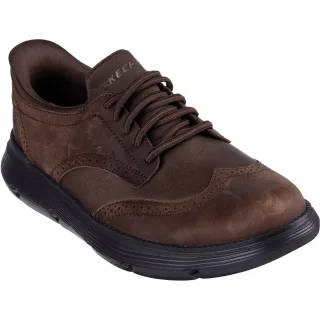 Skechers Garza Sully Herrenschuhe aus Leder in Kakao mit Schnürung