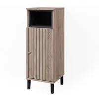 Vicco Midischrank Aquis, Sonoma/Anthrazit, 30 x 86.8 cm mit Tür und offenem Fach (1-St)