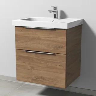 Sanipa 3way Waschtischunterbau zu Geberit iCon Light Waschtisch mit 2 Auszügen, Eiche-Kansas UM57359