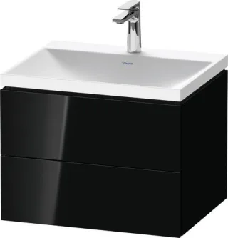 Duravit L-Cube c-shaped Set wandhängend Schwarz Hochglanz 600x480x480 mm - LC6950O40400000 LC6950O40400000