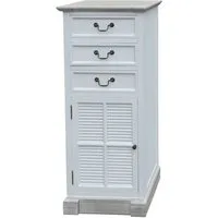 Grafelstein Hochschrank BEACH HOUSE weiß braun Badschrank Kommode