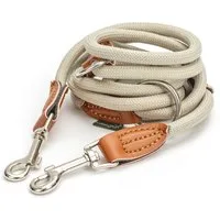 Leisegrün Hundeleine Hundeleine für kleine Hunde, nur 160g leicht, Hundeleine 2m - Sand, Nylon