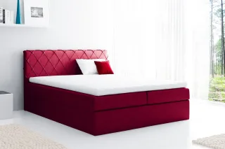 Boxspringbett Schlafzimmerbett GRETA 120x200cm Stoff Rot
