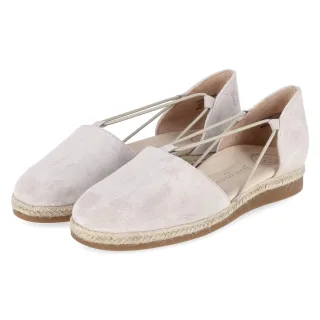 Paul Green Espadrille-Ballerinas  Grau - Gr. 36 -  Leder und Textil