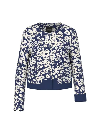 Marc Cain Collections - Kurze Jacke mit all-over Print midnight sail - Gr. - 40