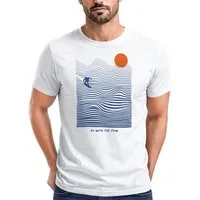 Neverless Print-Shirt Herren T-Shirt Surfshirt mit Wellenlinien, Sonne & Surfer Motiv – mit Print