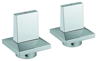 GROHE Griffpaar 48320 Allure Brilliant Markierung blau/rot chrom, 48320000 48320000