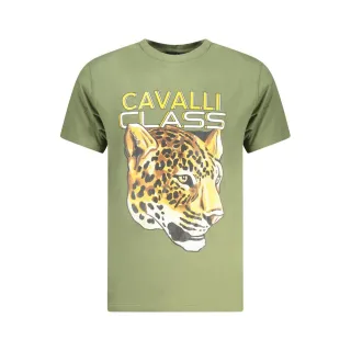 Cavalli Class Verde Baumwolle Herren T-Shirt