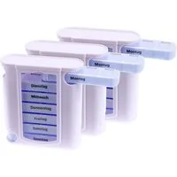 BigDean Pillendose 3er Set Pillenbox Tablettendose Medikamentenbox (Set, 3 St., Pillendose), Wochentage pro Box, Praktisch, Kompakt für Reisen geeignet
