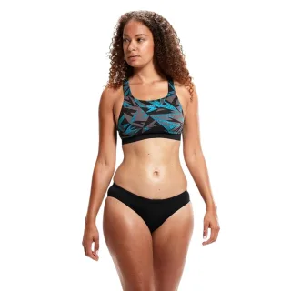 Speedo - Bikini-Set für Damen, Racerback (Schwarz/Blau)