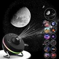 PRIISF Projektionslampe LED-Sternenhimmel Wandprojektor 13 Motiv Planetarium Galaxy Projektor, LED Nachtlicht, 180° drehbare, für Kinder Erwachsene/Schlafzimmer/Party/Decke, DYNAMISCHER METEOR, Sternenprojektor Starry Erde Stern Nebula Nachtlichte Po
