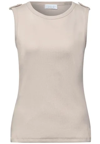 Street One - Ärmelloses Basic-Top beige - Gr. - 36