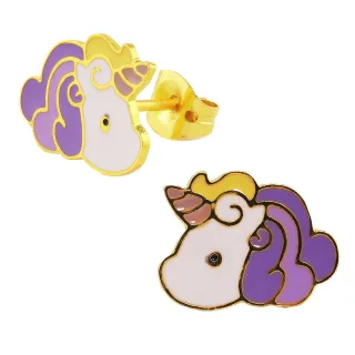 Einhorn Ohrringe 18k Gold plattiert