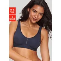 petite fleur by Lascana T-Shirt-BH, BH ohne Bügel, Baumwoll-BH, Soft-BH (Packung, 2 Stück) mit breiten Trägern, große Größen, bequemer BH