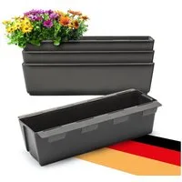 BigDean Blumenkasten Paletten-Einsatz zum Einhängen 37cm anthrazit Pflanzkasten Europalett (Set, 4 St., Kasteneinsätze), Pflanzkasten-, Blumenkasten- Einsatz Paletten.