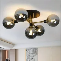 Nettlife LED Deckenleuchte Glas Wohnzimmer 5 Flammig Max.25W Deckenlampe Kugel G9 Fassung 52CM, LED wechselbar, Warmweiße, Glühbirne austauschbar
