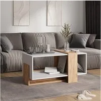 Vicco Couchtisch Aven, Weiß/Goldkraft Eiche, 91.8 x 49 cm (1-St)