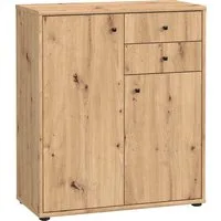 FORTE Kommode Tempra, Kommode, 2 Türen, 2 Schubkästen, viel Stauraum, Breite 73,7 cm