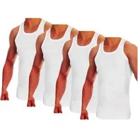 TEXEMP Tanktop 4er Pack Herren Unterhemd Baumwolle Tank Top Feinripp Shirt Achselhemd (4-tlg)