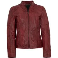 Maddox Lederjacke Jecki MADDOX - Damen Lederjacke Lammnappa dunkelrot