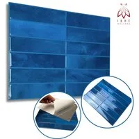 IKHEMalarka 3D Wandpaneel Selbstklebend Tapete Paneele Kunststoff Fliesen Bad Küche, BxL: 29,00x23,00 cm, 0,06 qm, (1 Stück = 0.065m², 1 Stück = 0.065m) Fliesen Imitat Aufkleber