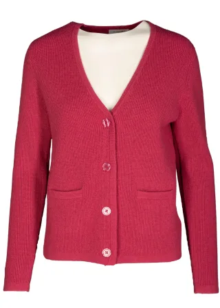 CLARINA - V-Cardigan, 1/1 Arm, uni pink - Gr. - 46