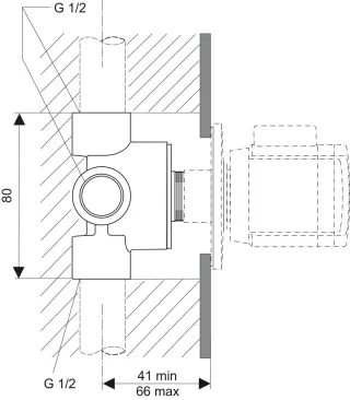 Ideal Standard Unterputz-Bausatz 1 für 4/3 Wegeumstellung A2391NU