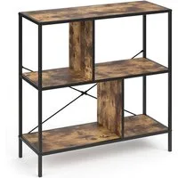 Vicco Raumteilerregal Fyrk, Eiche rustikal/Schwarz, 80 x 79 cm, 1-tlg.