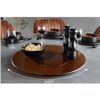 riess-ambiente Dekoteller 50cm bernstein – Glas, rund, 360° drehbar, Lazy Susan-Servierplatte (Einzelartikel, 1 St), Drehteller für Tisch & Dekoration – ideal für Ess- oder Wohnbereiche
