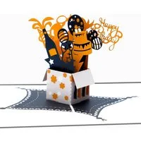 Montegoni Geburtstagskarte 3D Pop-Up Geburtstagskarte mit natürlichem Umschlag, Dicke, hochwertige Grußkarte, 3D- Popup Karte