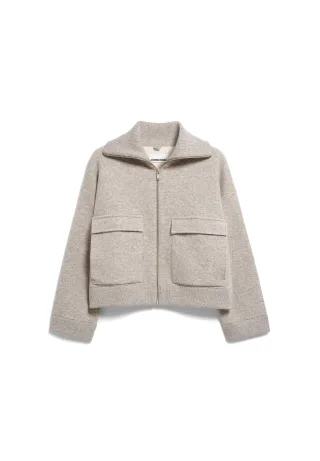 Armedangels - COTTON-WOOL KNIT JACKET dark honey melange - Gr. - S