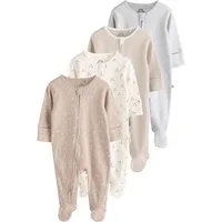 Next Schlafoverall 4er-Pack Babystrampler Zwei-Wege-Reißverschluss (4-tlg)