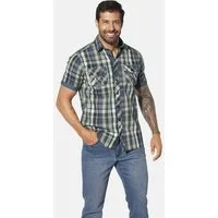 Jan Vanderstorm Kurzarmhemd RUNKAR mit Denim-Ärmelbesatz