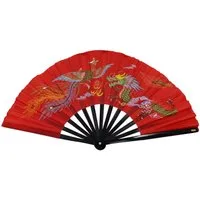 BAY-Sports Handfächer Chinesischer Fächer Bambusholz KUNG FU TAI CHI Deko Wandfächer Wushu, (Original), Edle Ausführung - 62 cm