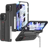 Wigento Handyhülle Für Google Pixel 10 Pro Fold GKK Faltscharnier Schlaufe Halter Hülle, Schutzhülle mit Faltscharnier und Handgelenksschlaufe