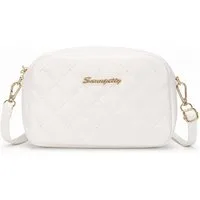 StellarLuma Handtasche Handtasche Damenhandtasche Umhängetasche Schultertasche Crossbody Bag, Weiße Damen Umhängetasche mit Gold-Details und Crossbody-Riemen