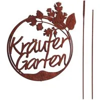 UNUS GARDEN Gartenstecker Roststecker Schild Kräutergarten (1-St., 28x23cm (HxB) Stablänge 65cm) Dekoration Kräuter Rostdeko Garten Gartenstecker Gemüsegarten