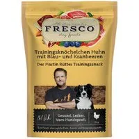 Fresco Dog Martin Rütter Trainingsknöchelchen Huhn mit Blaubeeren und Kranbeere, Trockenfutter für: Hund