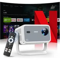 XGODY N6 Projektor, natives 1080P Beamer 4K Mit Netflix Zertifizierung Beamer (3840 x 2160 px (700 ANSI) px, KI-Sprachunterstützung, Autofokus Projektor für Heimkino)