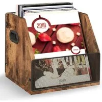 BlingBin Plattenständer Schallplatten-Aufbewahrung, Vinyl-Schallplatten-Box, Albenhalter, 1er Set, 1 tlg., 37,1 × 29 × 29 cm