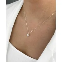 DANIEL CLIFFORD Kette mit Anhänger 'Belle' Damen Halskette Silber 925 Solitär Anhänger (inkl. Verpackung), 45cm Collier aus 925 Sterlingsilber mit Solitär Zirkonia-Kristall
