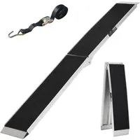 TRUTZHOLM Auffahrrampe klappbar 228 cm 340 kg Traglast Alu Anti Rutsch E-Bike Fahrradrampe (1-St., Inkl. Spanngurt), stabile Konstruktion, hochwertige Verarbeitung, rutschfeste Oberfläche