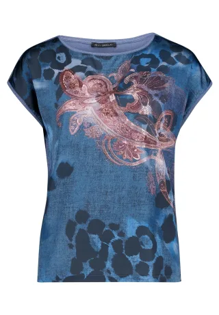 Betty Barclay - Blusenshirt Blau/Rot - Gr. - 36