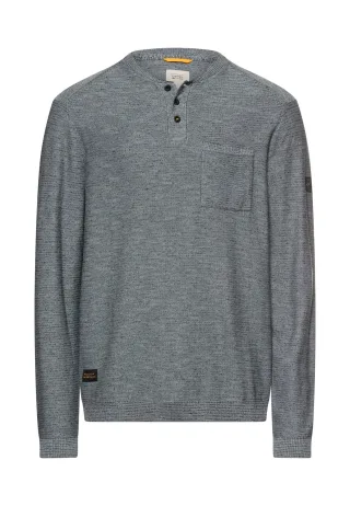 camel active - Pullover mit Henley Kragen stormy blue - Gr. - 3XL