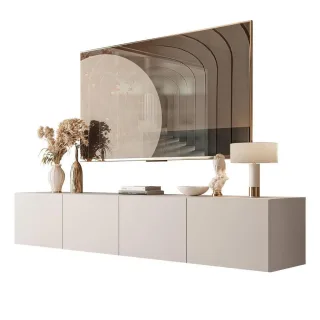 Lookway Hängeschrank, Kaschmir, Holzwerkstoff, Uni, Rechteckig, 200x36x40 cm, Wohnzimmer, Wohnwände, Lowboards, Lowboards stehend